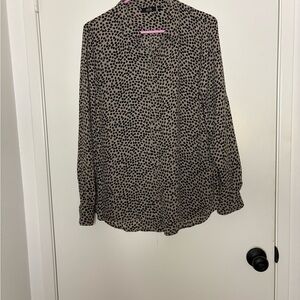 Apt. 9 Black and Tan Polka Dot Blouse